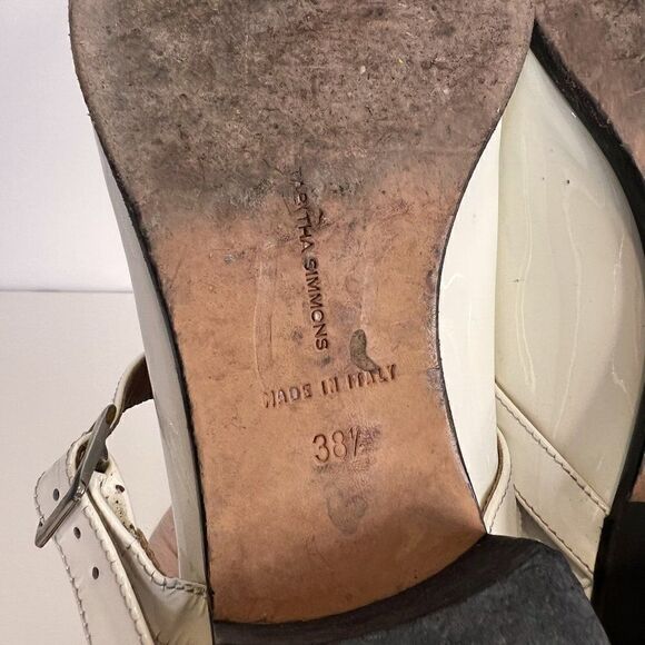 Tabitha Simmons White Patent Leather Pointed Toe Oxfords - Picture 7 of 9